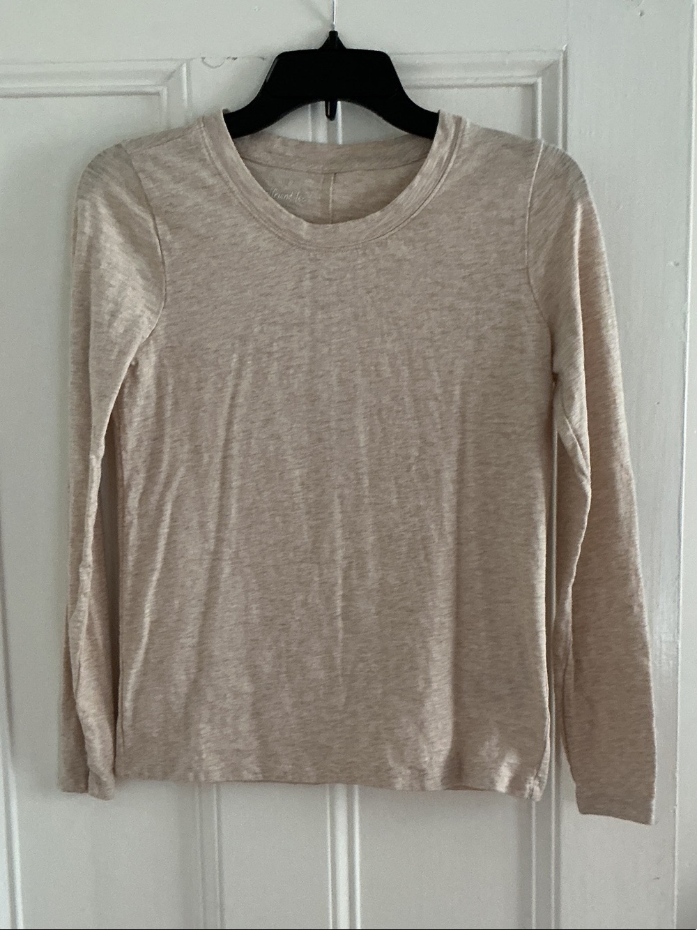 J Crew Women's Long Sleeve Girlfriend T-shirt - Oatmel